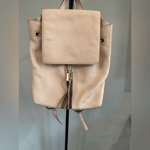 kate spade wilder street Blush Beige pebbled Leather Tassel Backpack